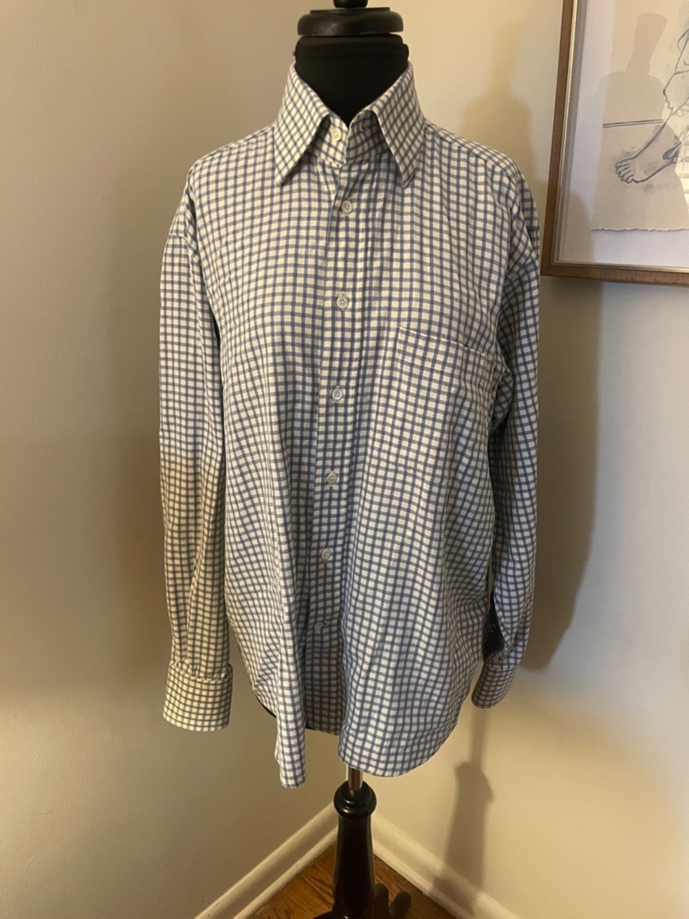 Bruli | Men's Blue/White long sleeve button down-Size L